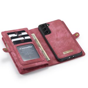CaseMe Luxe Lederen 2 in 1 Portemonnee Bookcase Samsung Galaxy S22 - Rood