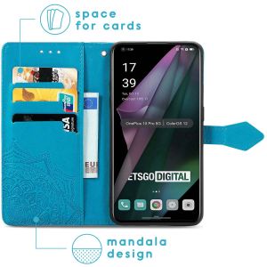 iMoshion Mandala Bookcase OnePlus 10 Pro - Turquoise