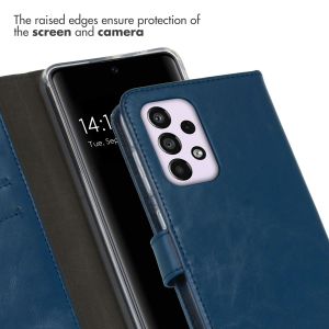 Selencia Echt Lederen Bookcase Samsung Galaxy A33 - Blauw
