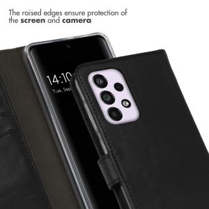 Selencia Echt Lederen Bookcase Samsung Galaxy A33 - Zwart