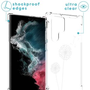 iMoshion Design hoesje met koord Samsung Galaxy S22 Ultra - Paardenbloem - Wit