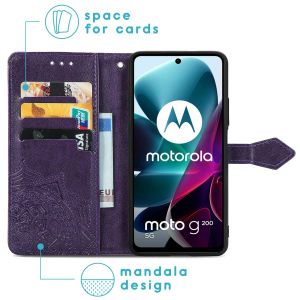 iMoshion Mandala Bookcase Motorola Moto G200 - Paars