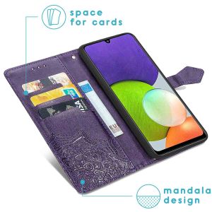 iMoshion Mandala Bookcase Samsung Galaxy M22  / A22 (4G) - Paars