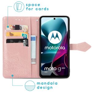 iMoshion Mandala Bookcase Motorola Moto G200 - Rosé Goud