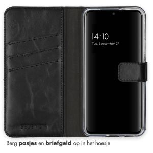 Selencia Echt Lederen Bookcase Samsung Galaxy S22 - Zwart