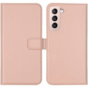 Selencia Echt Lederen Booktype Samsung Galaxy S22 Plus - Dusty Pink