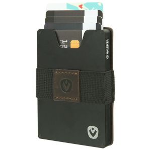 Valenta Card Case Alu + Money Strap - Vintage Brown