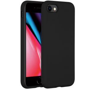 Accezz Liquid Silicone Backcover iPhone SE (2022 / 2020) / 8 / 7 - Zwart