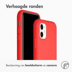Accezz Liquid Silicone Backcover iPhone 11 - Rood