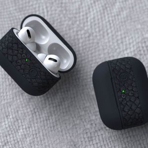 Njorð Collections Salmon Leather Case Apple AirPods Pro 1 / Pro 2- Dark Grey