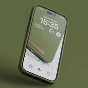 Njorð Collections Suède Comfort+ Case iPhone 14 Pro - Olive