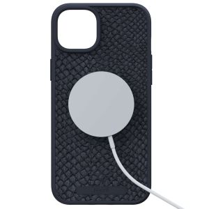 Njorð Collections Salmon Leather MagSafe Case iPhone 15 Plus - Black