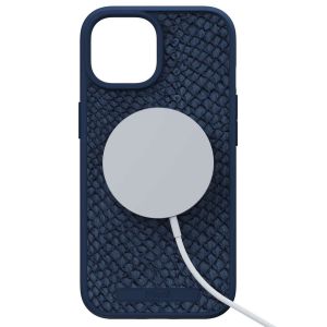 Njorð Collections Salmon Leather MagSafe Case iPhone 15 - Blue