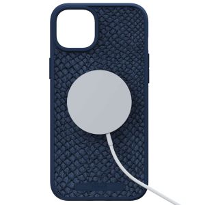 Njorð Collections Salmon Leather MagSafe Case iPhone 15 Plus - Blue