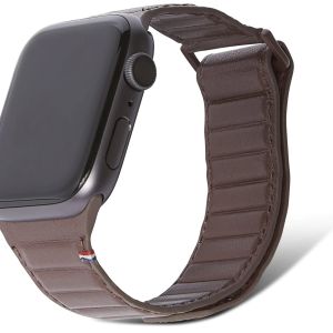 Decoded Magnet Strap echt lederen bandje Apple Watch Series 1-9 / SE / Ultra (2) - 42/44/45/49 mm - Chocolate Brown