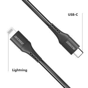 Accezz Lightning naar USB-C kabel - MFi certificering - 1 meter - Zwart