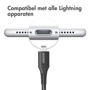 Accezz Lightning naar USB kabel - MFi certificering - 1 meter - Zwart