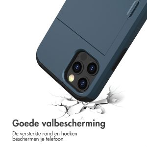 iMoshion Backcover met pasjeshouder iPhone 12 (Pro) - Donkerblauw