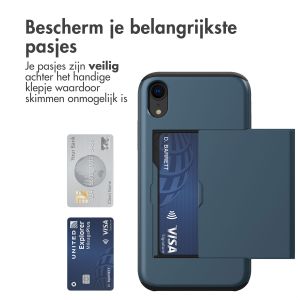 iMoshion Backcover met pasjeshouder iPhone Xr - Donkerblauw