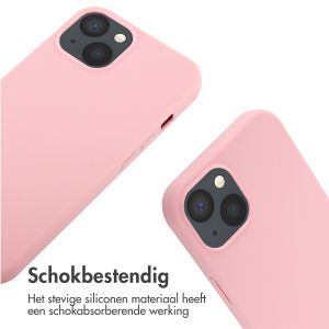 iMoshion Siliconen hoesje met koord iPhone 13 - Roze