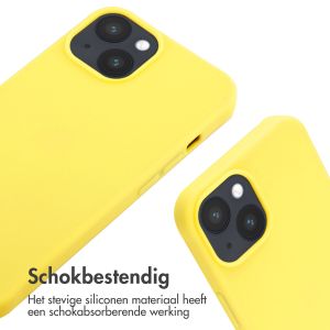 iMoshion Siliconen hoesje met koord iPhone 14 - Geel