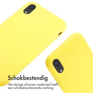 iMoshion Siliconen hoesje met koord iPhone Xr - Geel