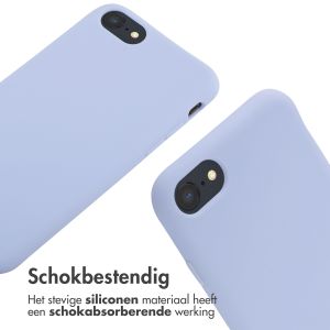 iMoshion Siliconen hoesje met koord iPhone SE (2022 / 2020) / 8 / 7 - Paars