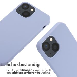 iMoshion Siliconen hoesje met koord iPhone 13 Mini - Paars