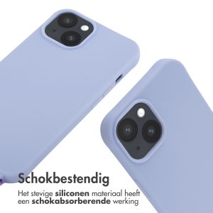iMoshion Siliconen hoesje met koord iPhone 14 - Paars