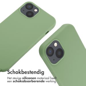iMoshion Siliconen hoesje met koord iPhone 13 - Groen
