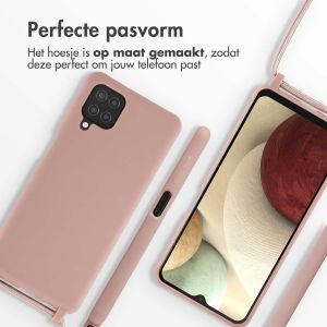iMoshion Siliconen hoesje met koord Samsung Galaxy A12 - Sand Pink