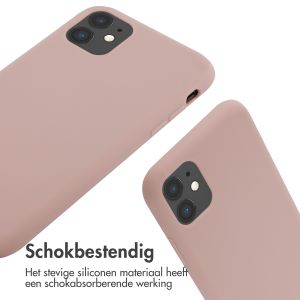 iMoshion Siliconen hoesje met koord iPhone 11 - Sand Pink