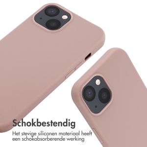 iMoshion Siliconen hoesje met koord iPhone 13 - Sand Pink