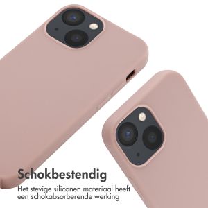 iMoshion Siliconen hoesje met koord iPhone 13 Mini - Sand Pink