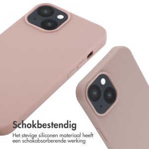 iMoshion Siliconen hoesje met koord iPhone 14 - Sand Pink