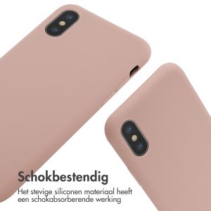 iMoshion Siliconen hoesje met koord iPhone X / Xs - Sand Pink