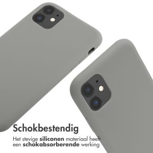iMoshion Siliconen hoesje met koord iPhone 11 - Lichtgrijs