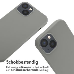 iMoshion Siliconen hoesje met koord iPhone 13 - Lichtgrijs