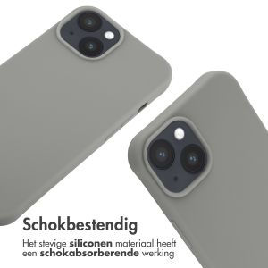 iMoshion Siliconen hoesje met koord iPhone 14 - Lichtgrijs
