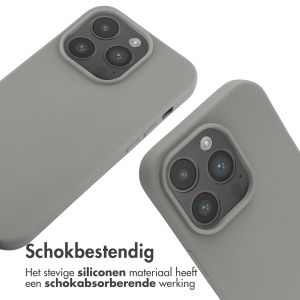 iMoshion Siliconen hoesje met koord iPhone 14 Pro - Lichtgrijs