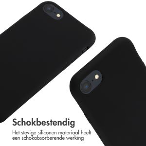 iMoshion Siliconen hoesje met koord iPhone SE (2022 / 2020) / 8 / 7 - Zwart