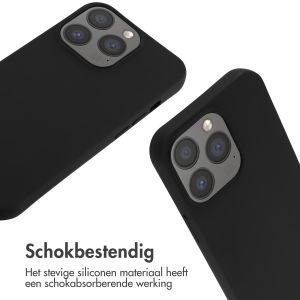 iMoshion Siliconen hoesje met koord iPhone 13 Pro - Zwart