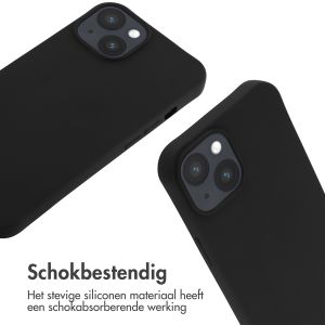 iMoshion Siliconen hoesje met koord iPhone 14 - Zwart