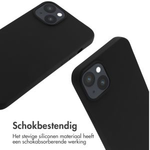 iMoshion Siliconen hoesje met koord iPhone 14 Plus - Zwart