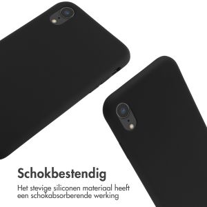 iMoshion Siliconen hoesje met koord iPhone Xr - Zwart