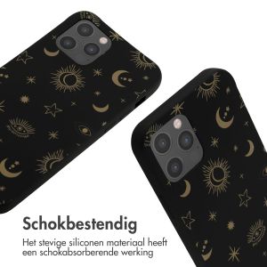 iMoshion Siliconen design hoesje met koord iPhone 12 (Pro) - Sky Black
