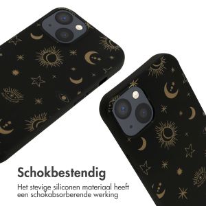 iMoshion Siliconen design hoesje met koord iPhone 13 - Sky Black