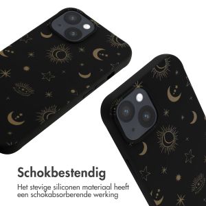 iMoshion Siliconen design hoesje met koord iPhone 14 - Sky Black