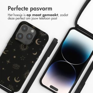 iMoshion Siliconen design hoesje met koord iPhone 14 Pro - Sky Black