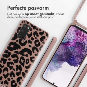 iMoshion Siliconen design hoesje met koord Samsung Galaxy S20 - Animal Pink